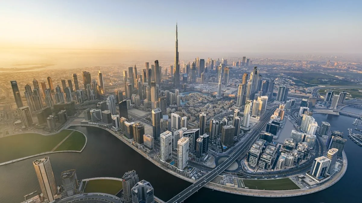 Downtown Dubai Skyline Aerial View